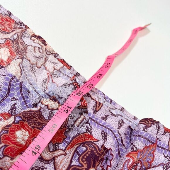 Knox Rose Tiered Midi Dress Women 2XL Purple Haze Floral Print Flutter Sleeve Ne - Picture 5 of 10